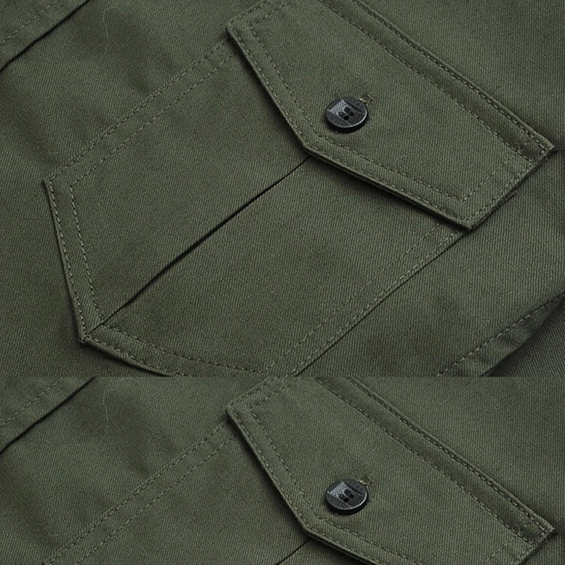 Camisa Militar Hombre Bolsillos Manga Larga