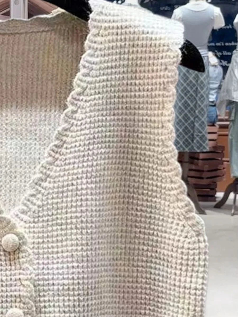 Chaleco Punto Cuello V Casual Mujer