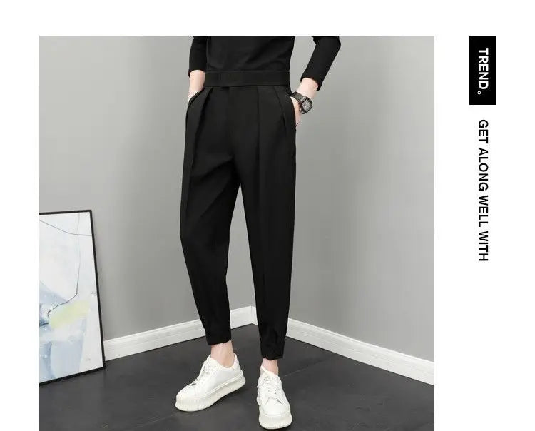 Pantalones Casuales Cintura Alta Hombre