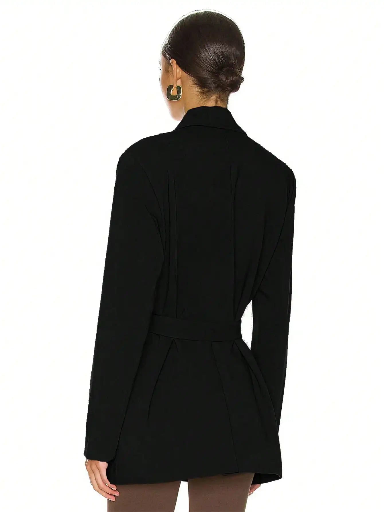 Blazer Mujer Elegante con Cinturón - Chaqueta Ajustada Primavera Verano Oficina