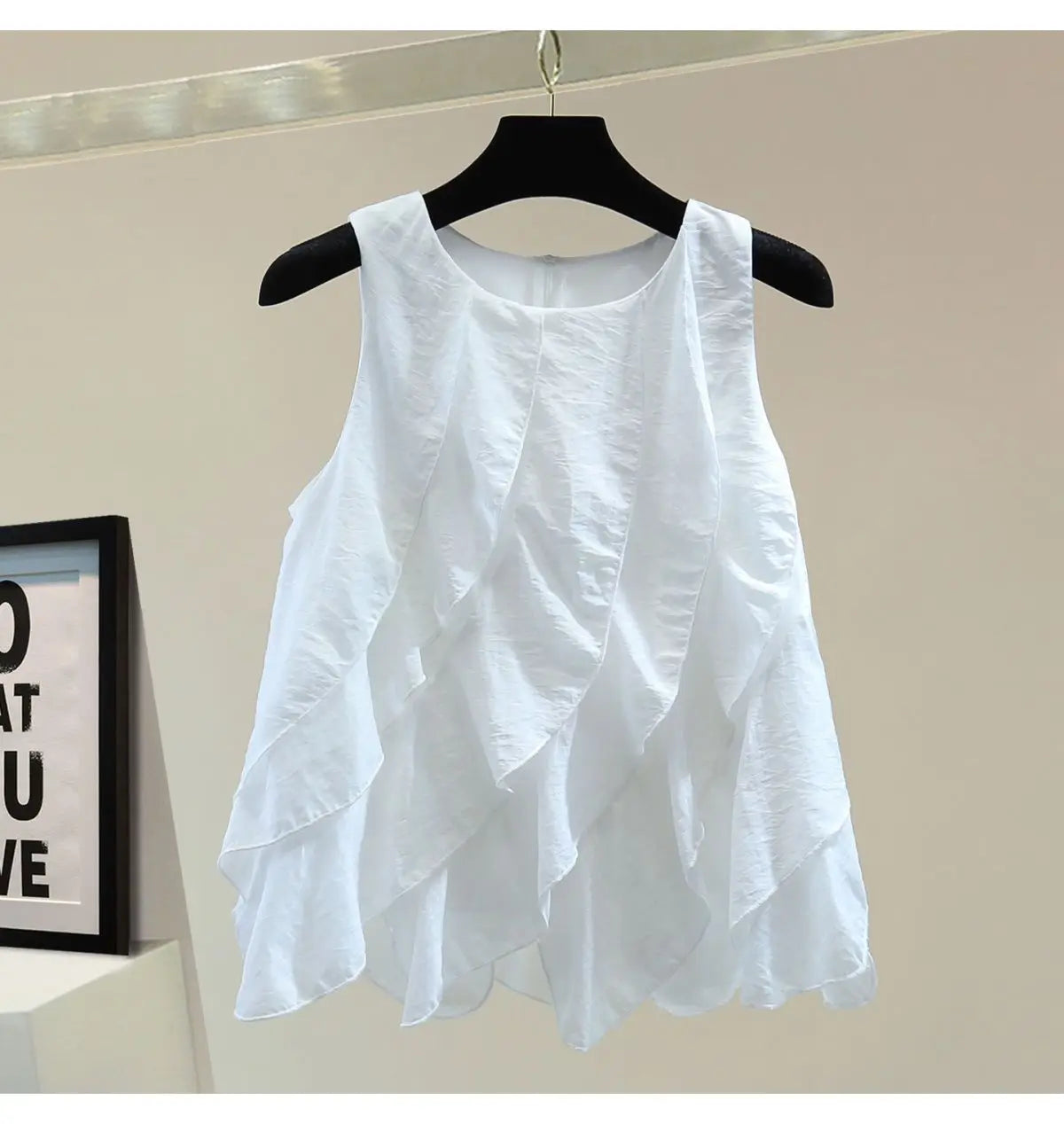 Chaleco Gasa Encaje Sin Mangas Mujer