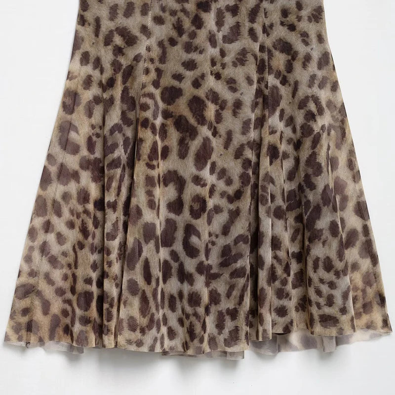 Minivestido Tul Leopardo Espalda Descubierta