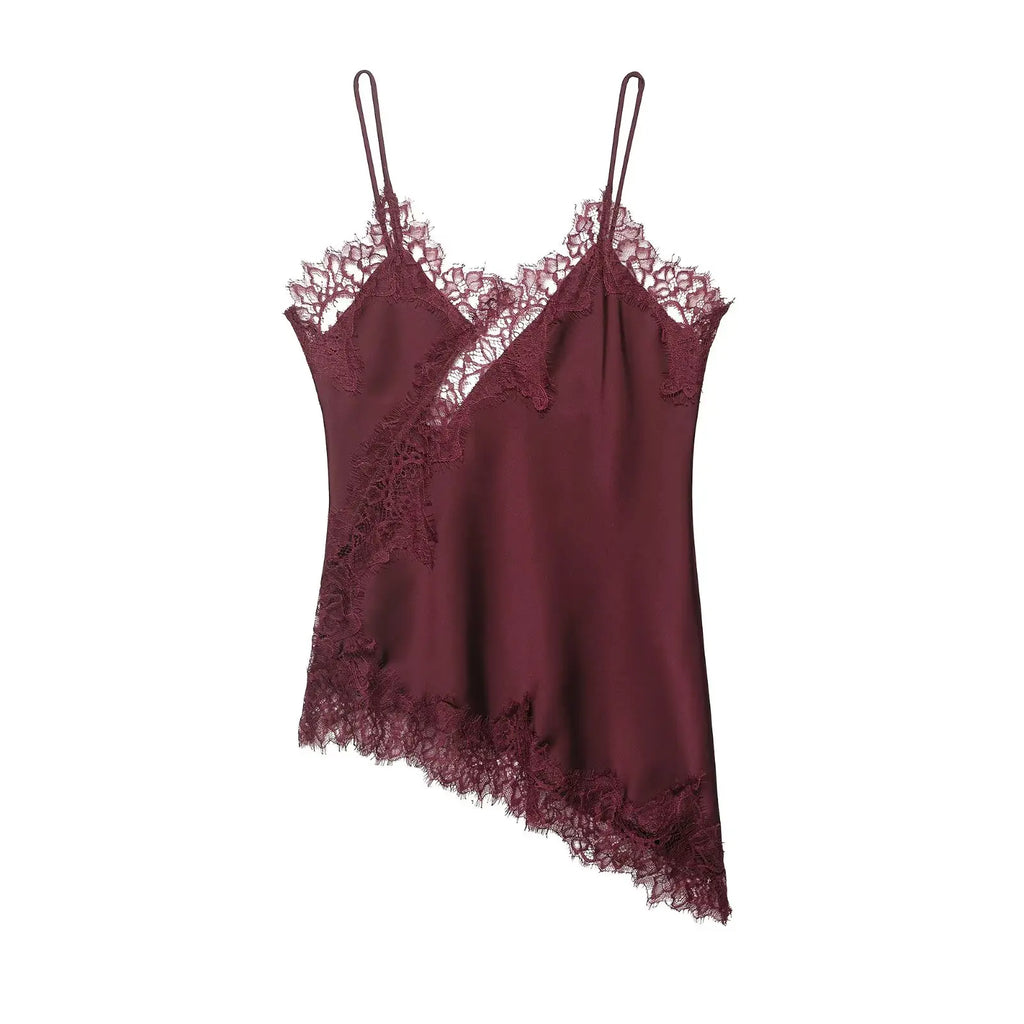 Top Corto Encaje Sexy Espalda Descubierta