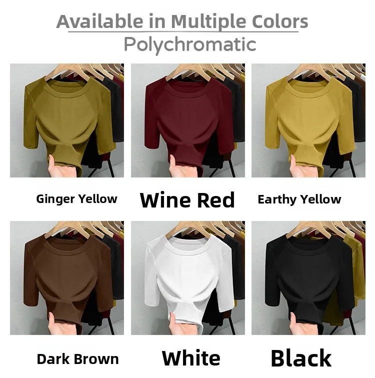 Camiseta Seda Manga Corta Ajustada