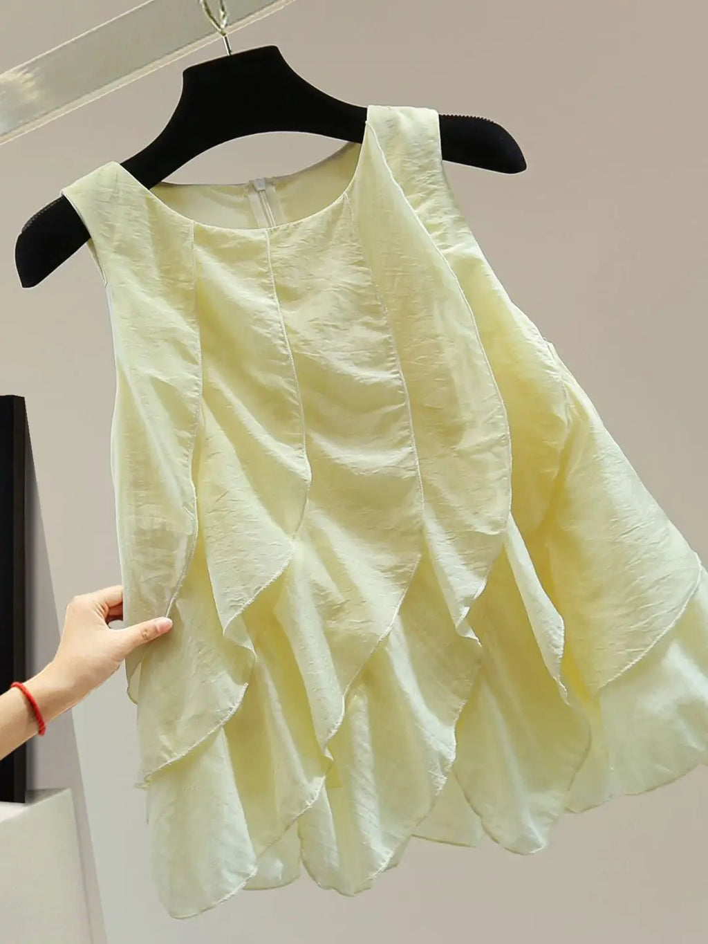 Chaleco Gasa Encaje Sin Mangas Mujer