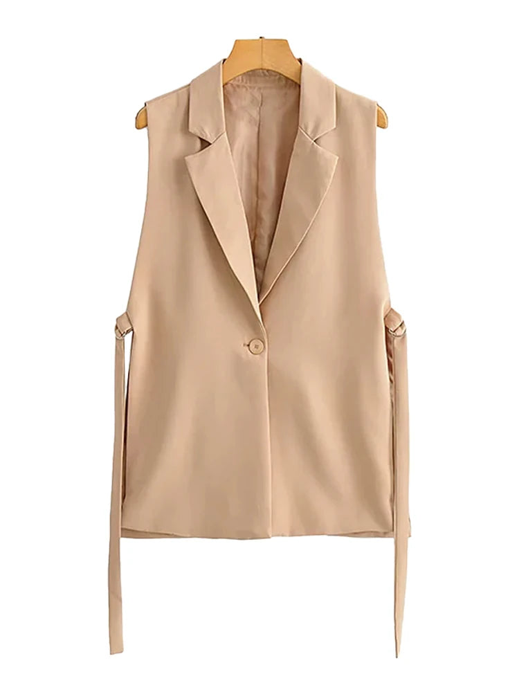 Chaleco Elegante con Botones - Vest Mujer Sin Mangas Vintage