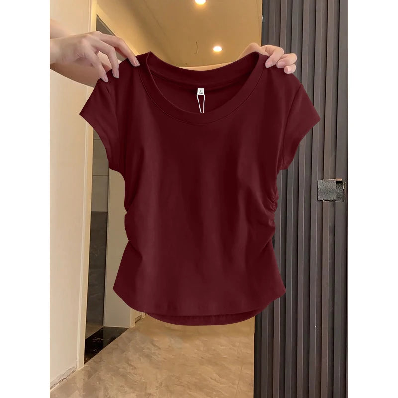 Camiseta Manga Corta Ajustada Mujer