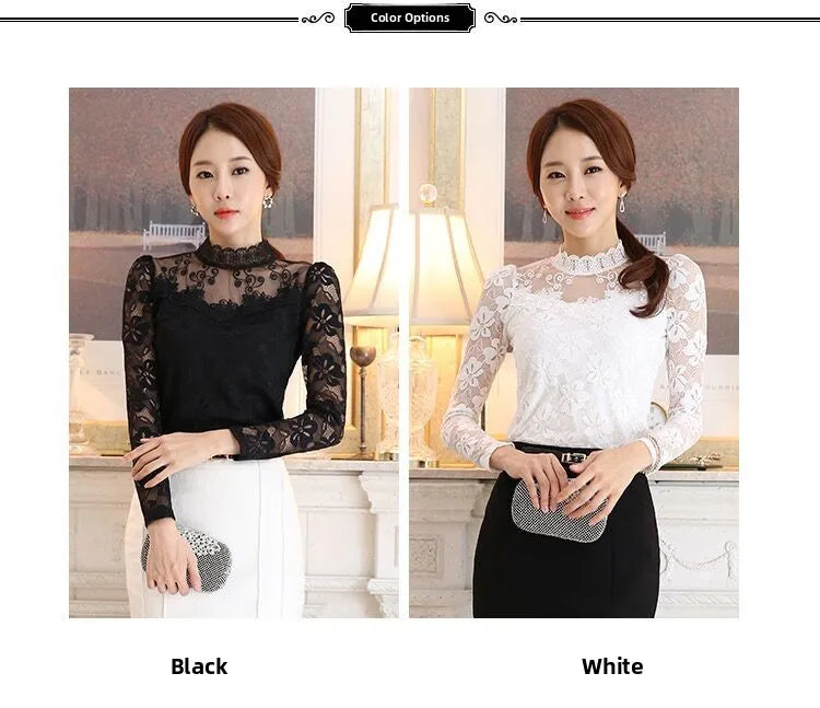 Camiseta Forro Polar Encaje Manga Larga