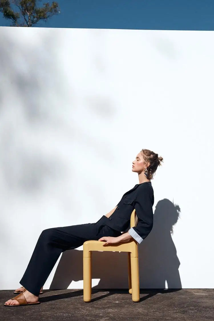 Conjunto Chaqueta Lino Pantalones Casual