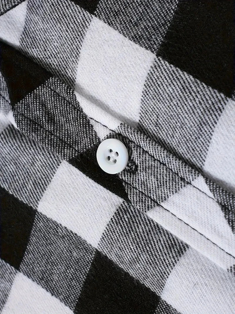 Camisa Franela Cuadros Hombre Manga Larga