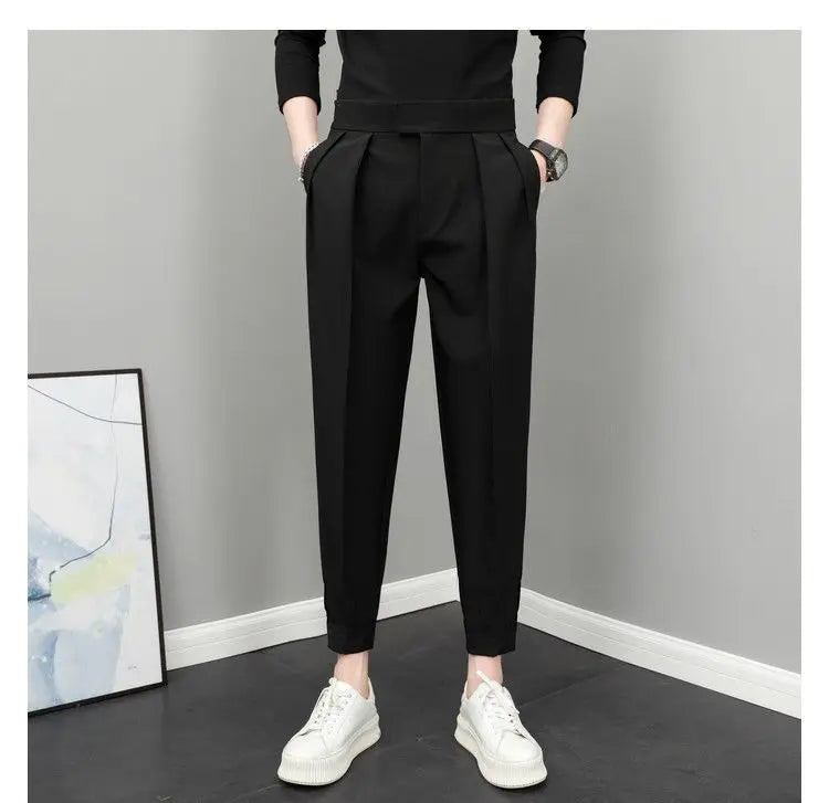 Pantalones Casuales Cintura Alta Hombre