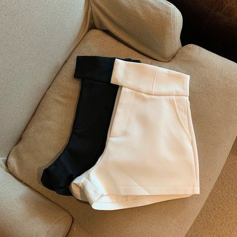 Pantalones Cortos Cintura Alta Elegantes