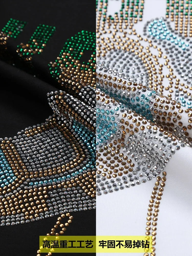 Camiseta Hombre Diamantes Manga Corta