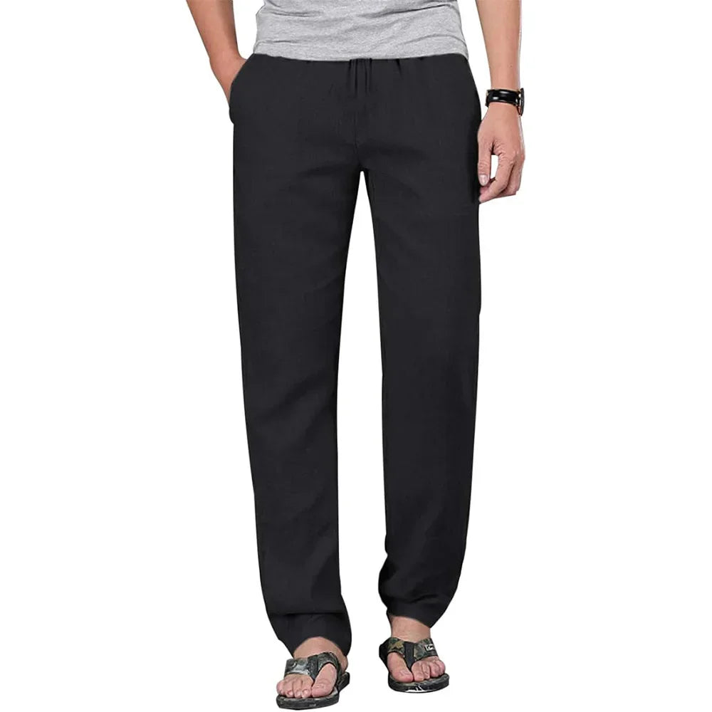 Pantalones Algodón Lino Hombre Yoga