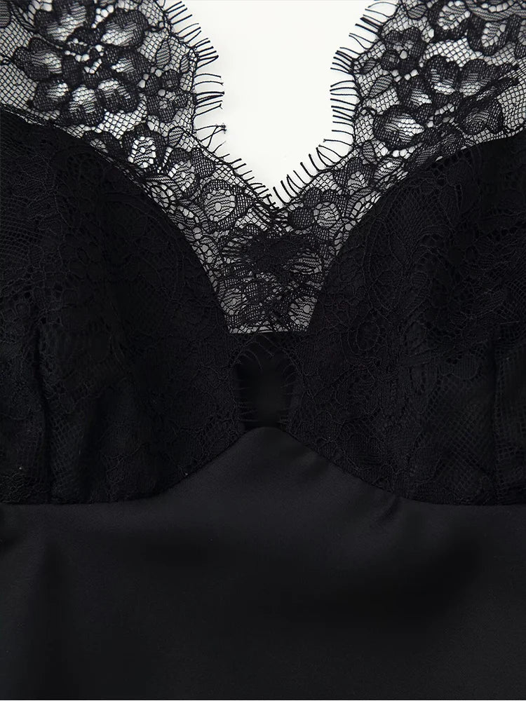 Camisola Elegante con Encaje - Top Sin Mangas Mujer Vintage