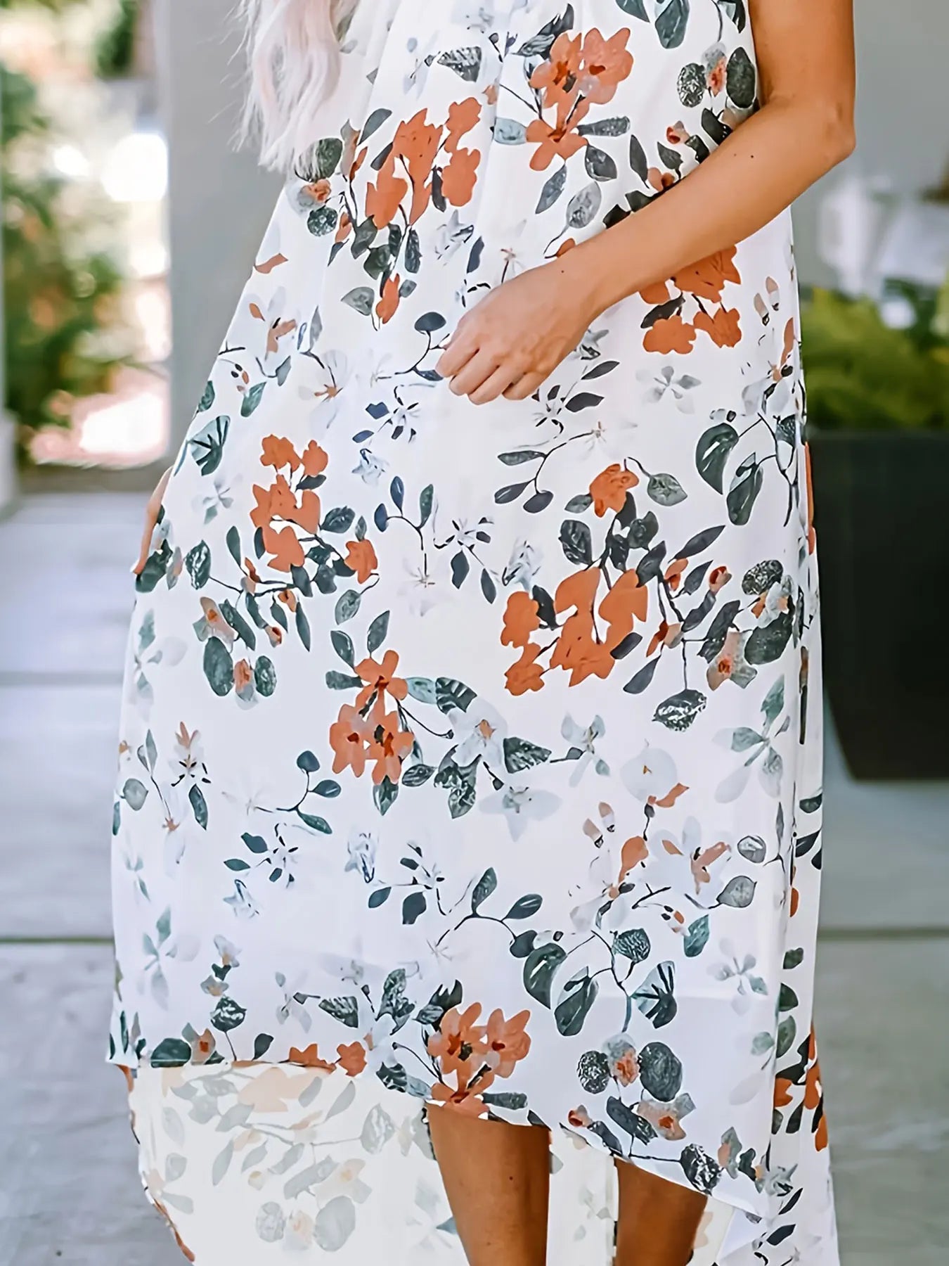 Vestido estampado de festival de verano tejido de talla grande para mujer