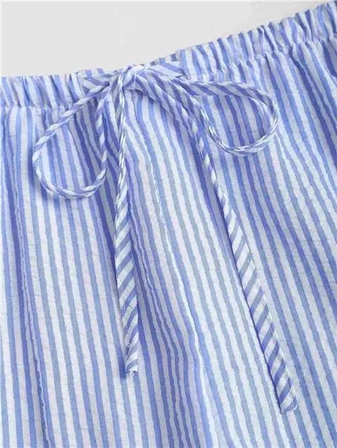 Conjunto Casual Rayas Verano Chaleco Pantalones