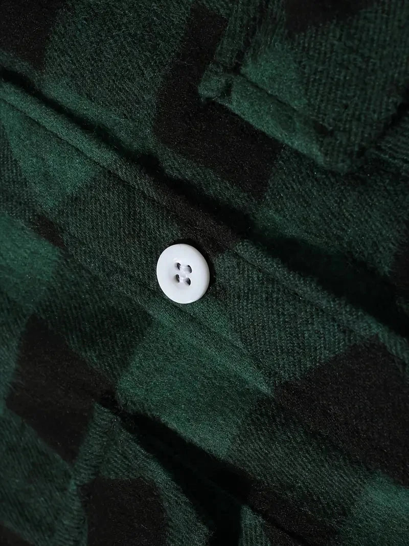 Camisa Franela Cuadros Hombre Manga Larga