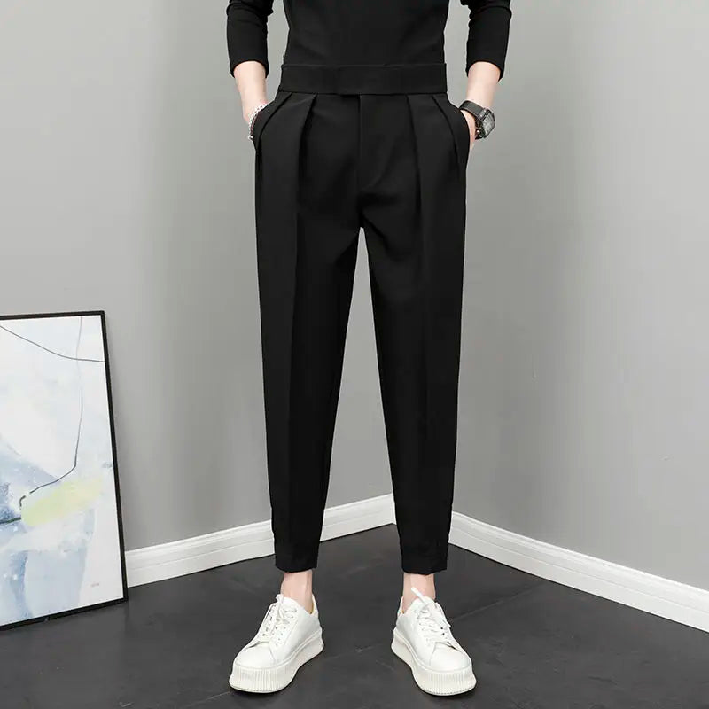 Pantalones Casuales Cintura Alta Hombre