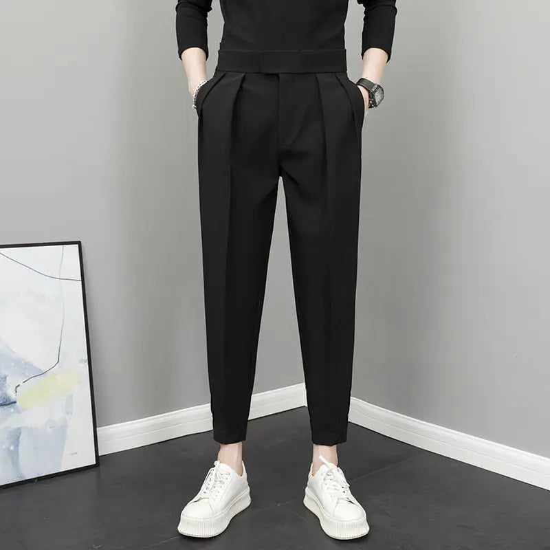 Pantalones Casuales Cintura Alta Hombre