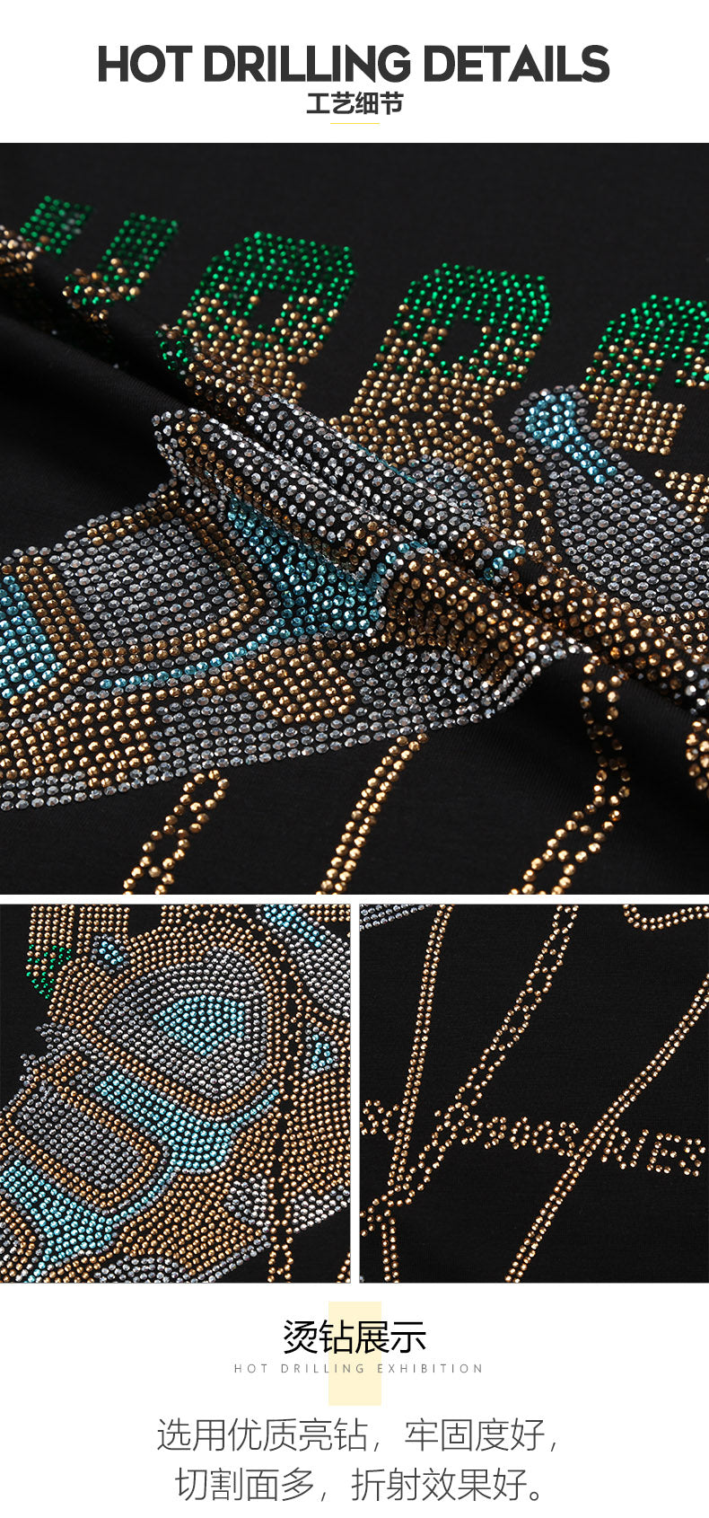 Camiseta Hombre Diamantes Manga Corta