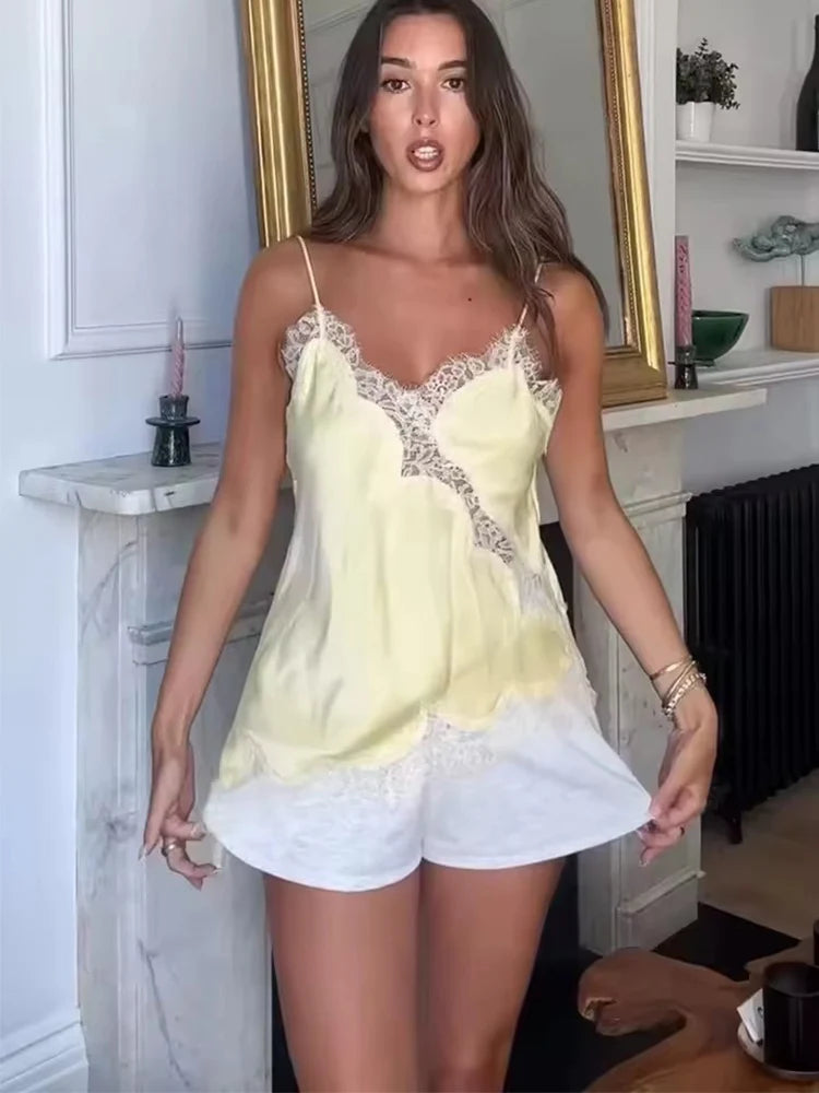 Top Corto Encaje Sexy Espalda Descubierta