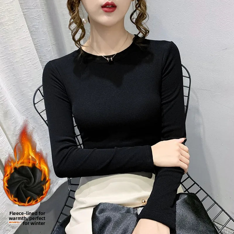 Camiseta Malla Encaje Cuello Alto Manga Larga