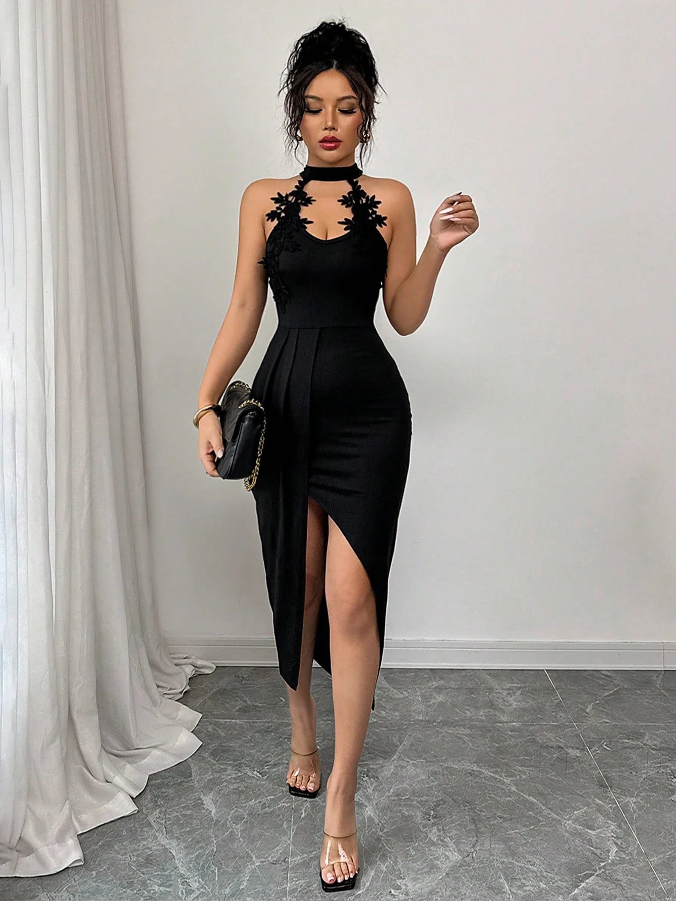 Vestido Elegante Manga Larga Oficina