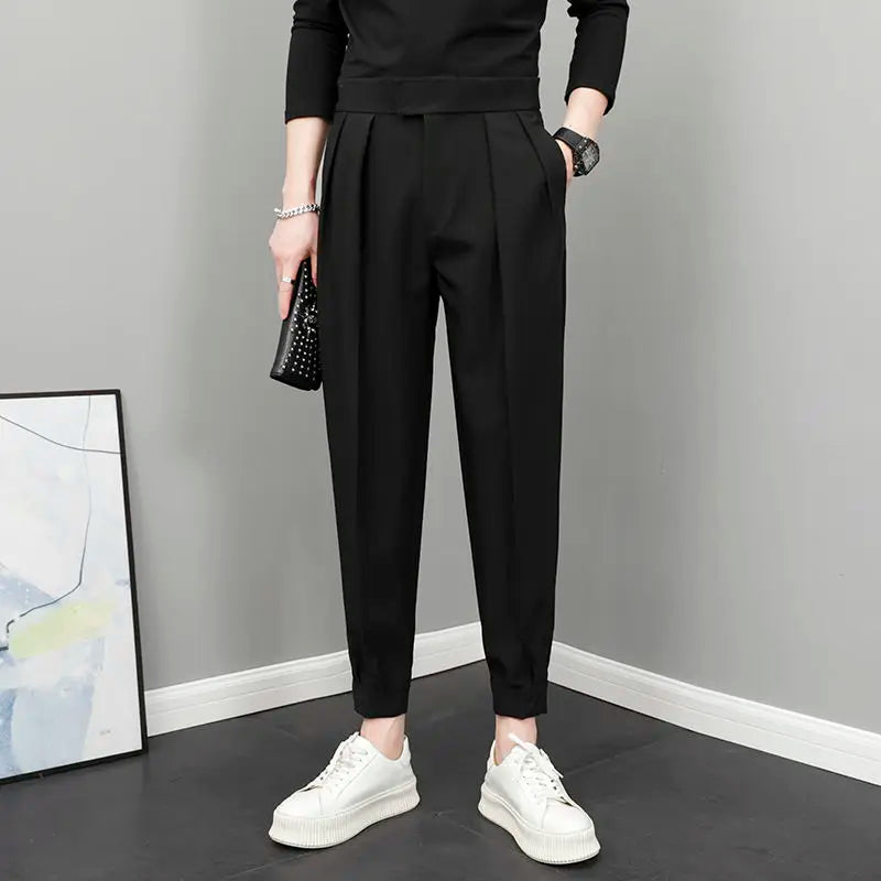 Pantalones Casuales Cintura Alta Hombre