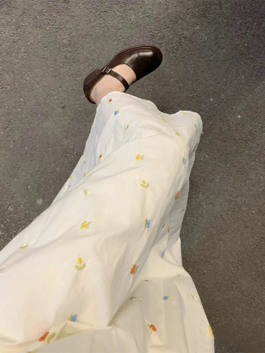 Vestido Mini Bordado Colorido Casual Verano