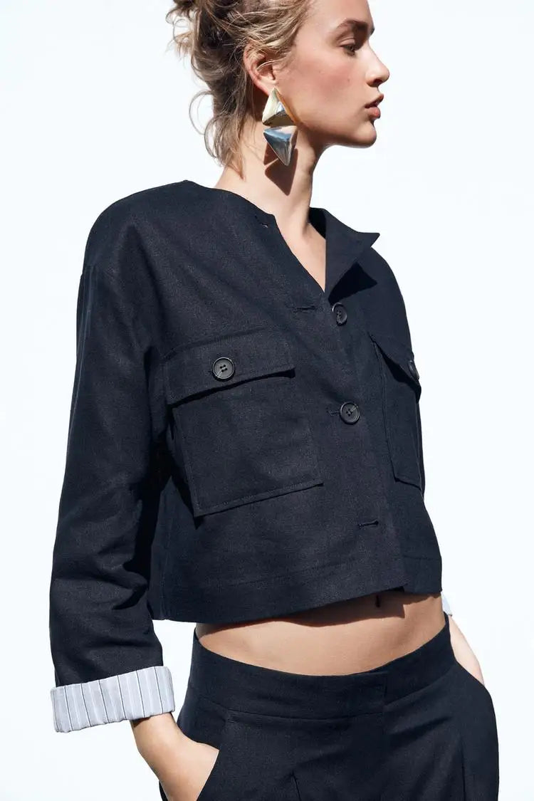 Conjunto Chaqueta Lino Pantalones Casual