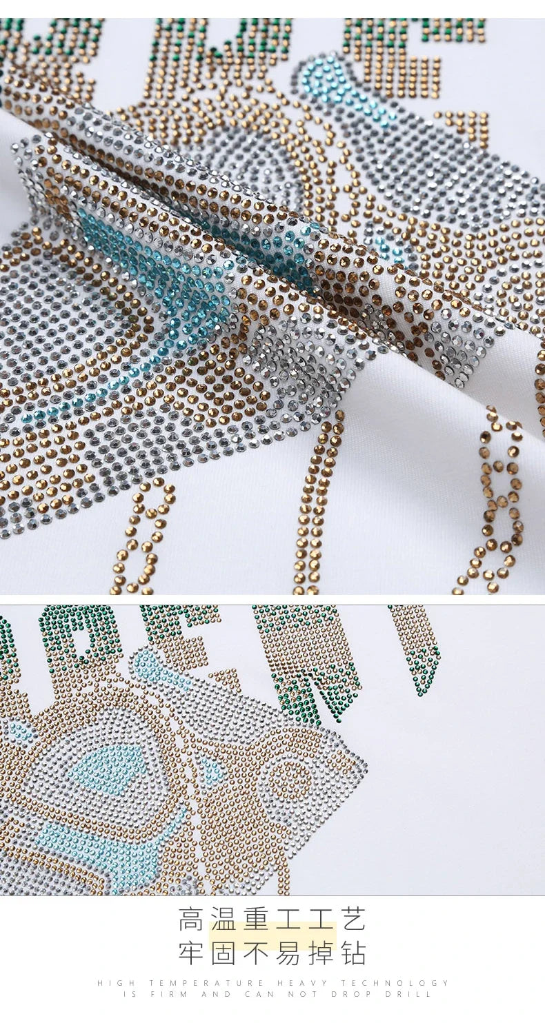 Camiseta Hombre Diamantes Manga Corta