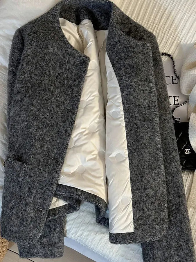 Abrigo Corto Lana Mujer Invierno