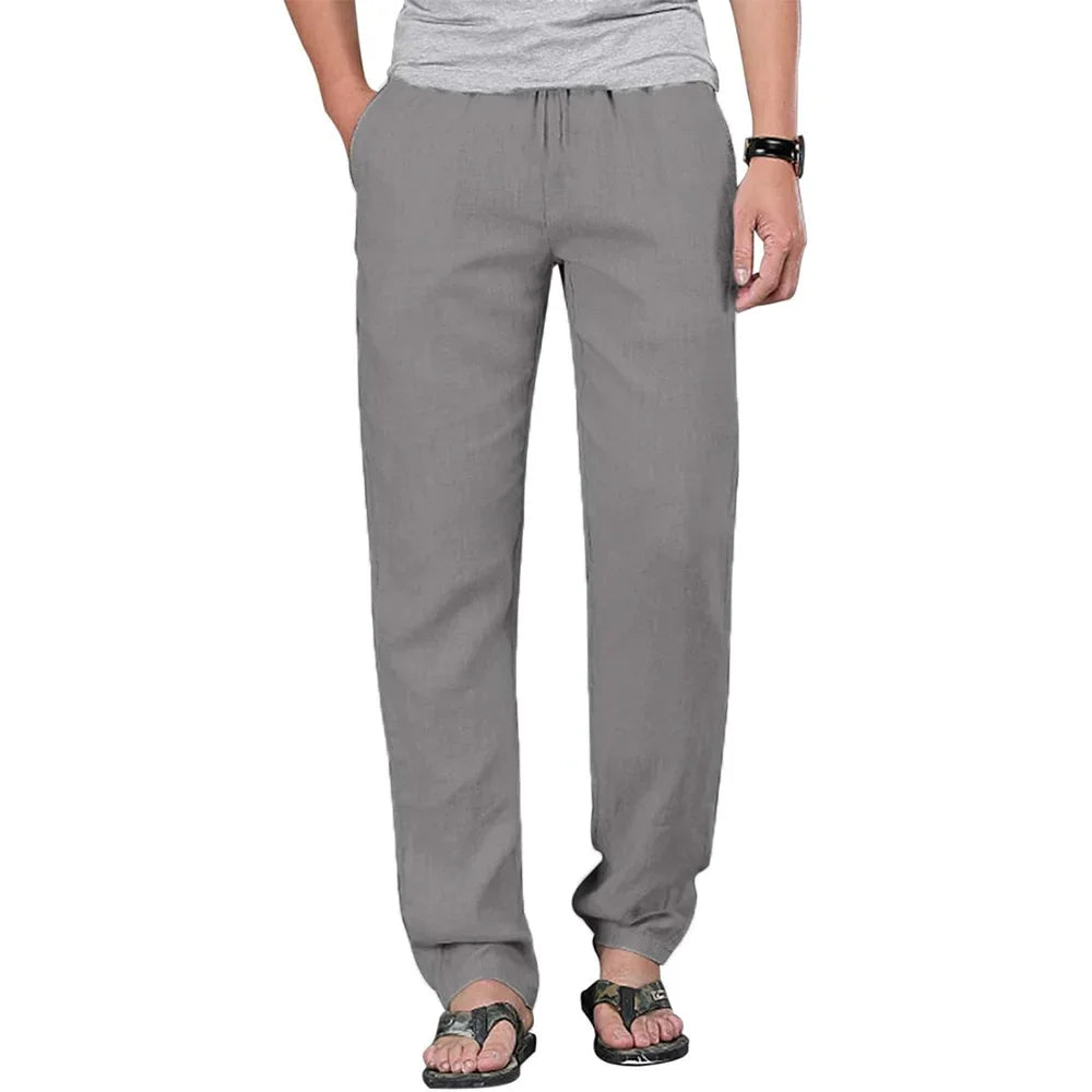 Pantalones Algodón Lino Hombre Yoga