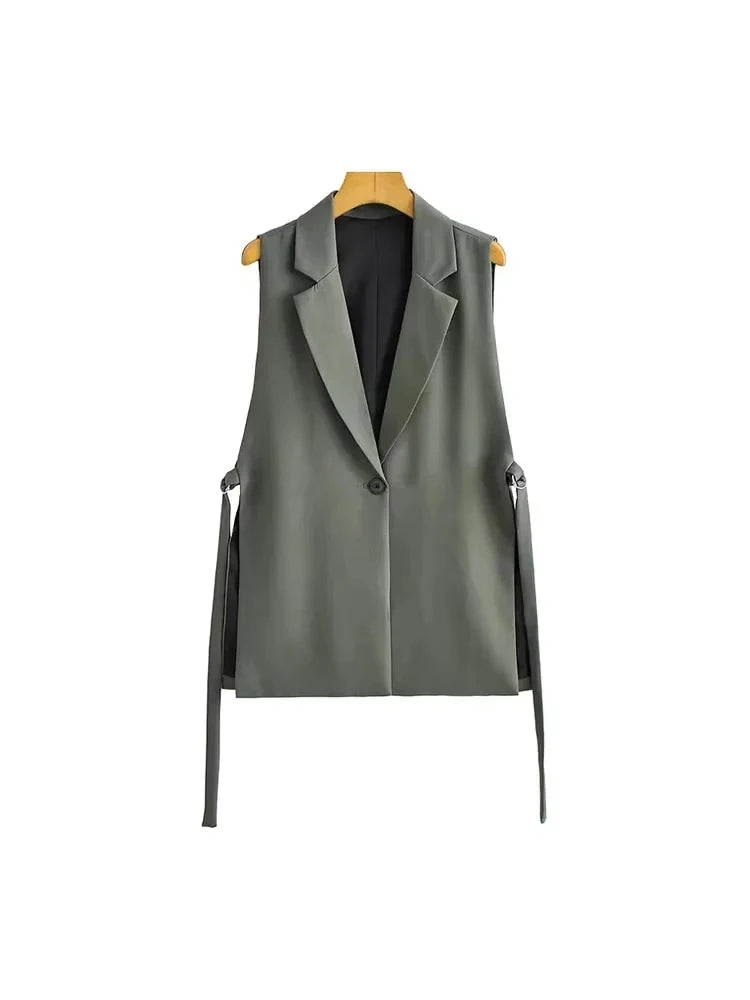 Chaleco Elegante con Botones - Vest Mujer Sin Mangas Vintage