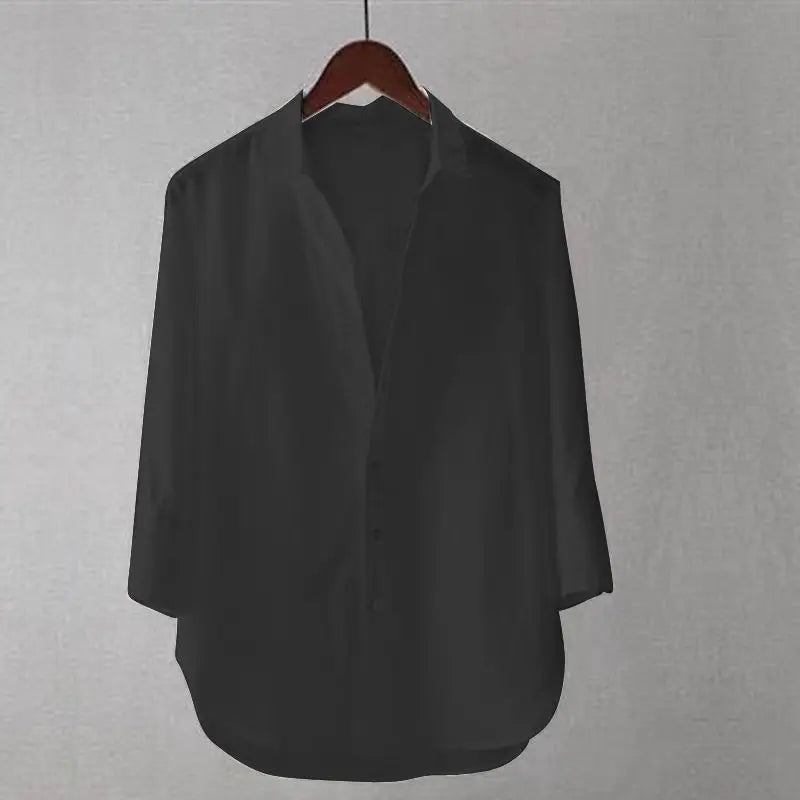 Camisa Gasa Hombre Coreana Manga Larga