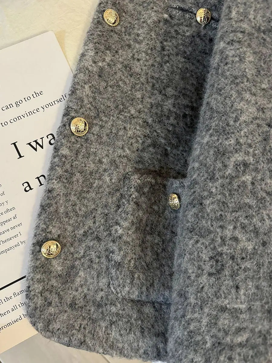 Abrigo Corto Lana Mujer Invierno