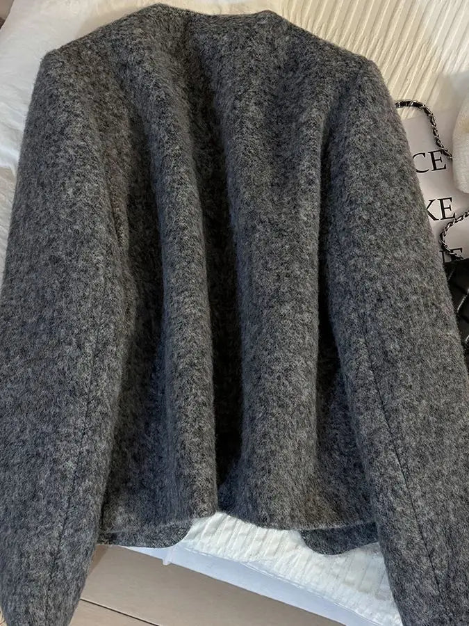 Abrigo Corto Lana Mujer Invierno