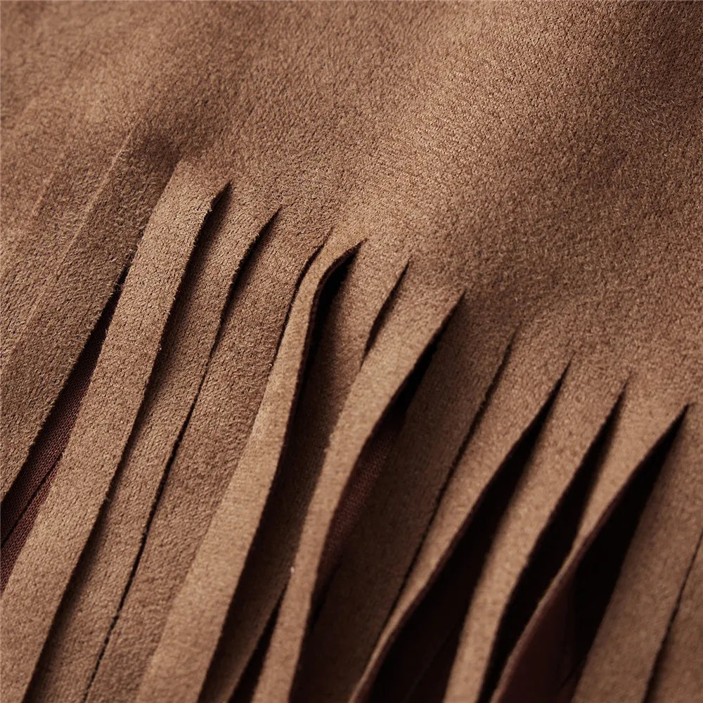 Chaleco Flecos Ante Mujer Boho Western