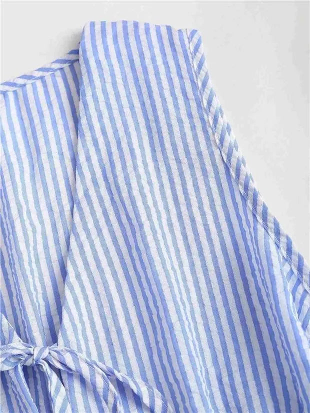 Conjunto Casual Rayas Verano Chaleco Pantalones