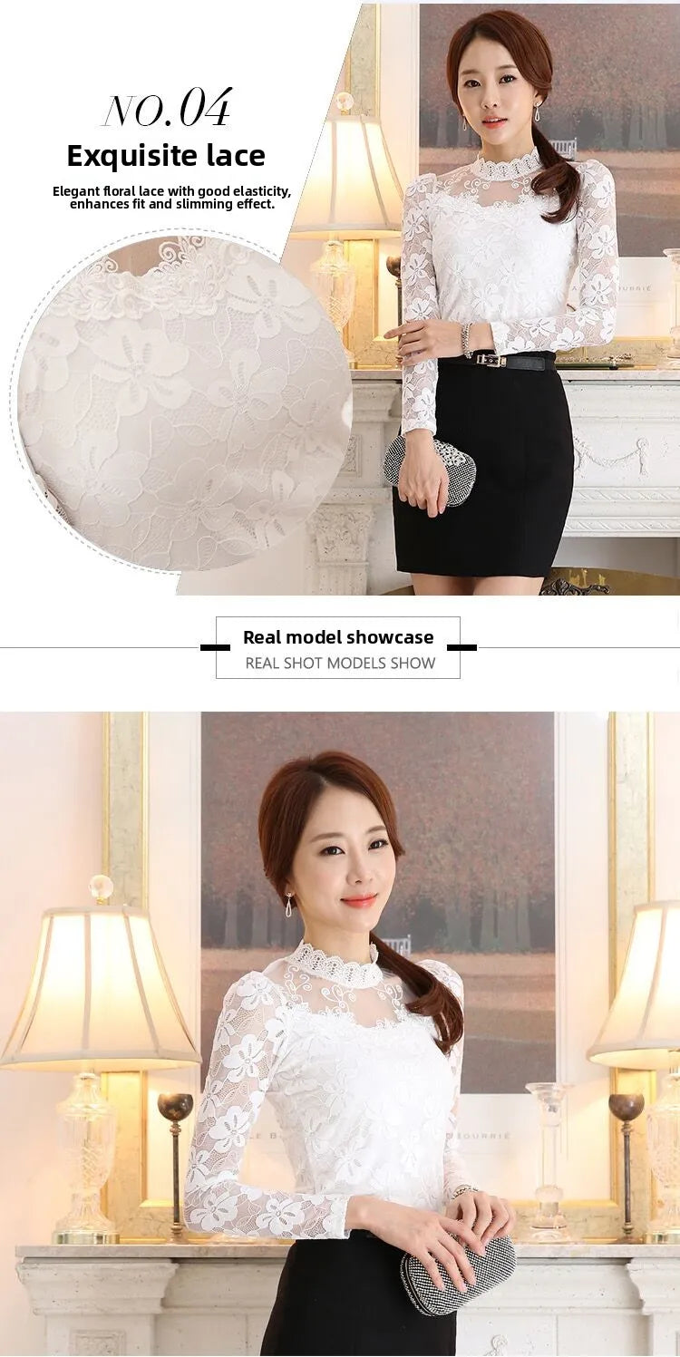 Camiseta Forro Polar Encaje Manga Larga