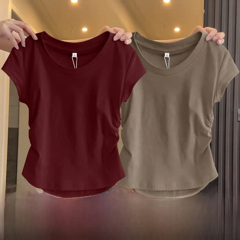 Camiseta Manga Corta Ajustada Mujer