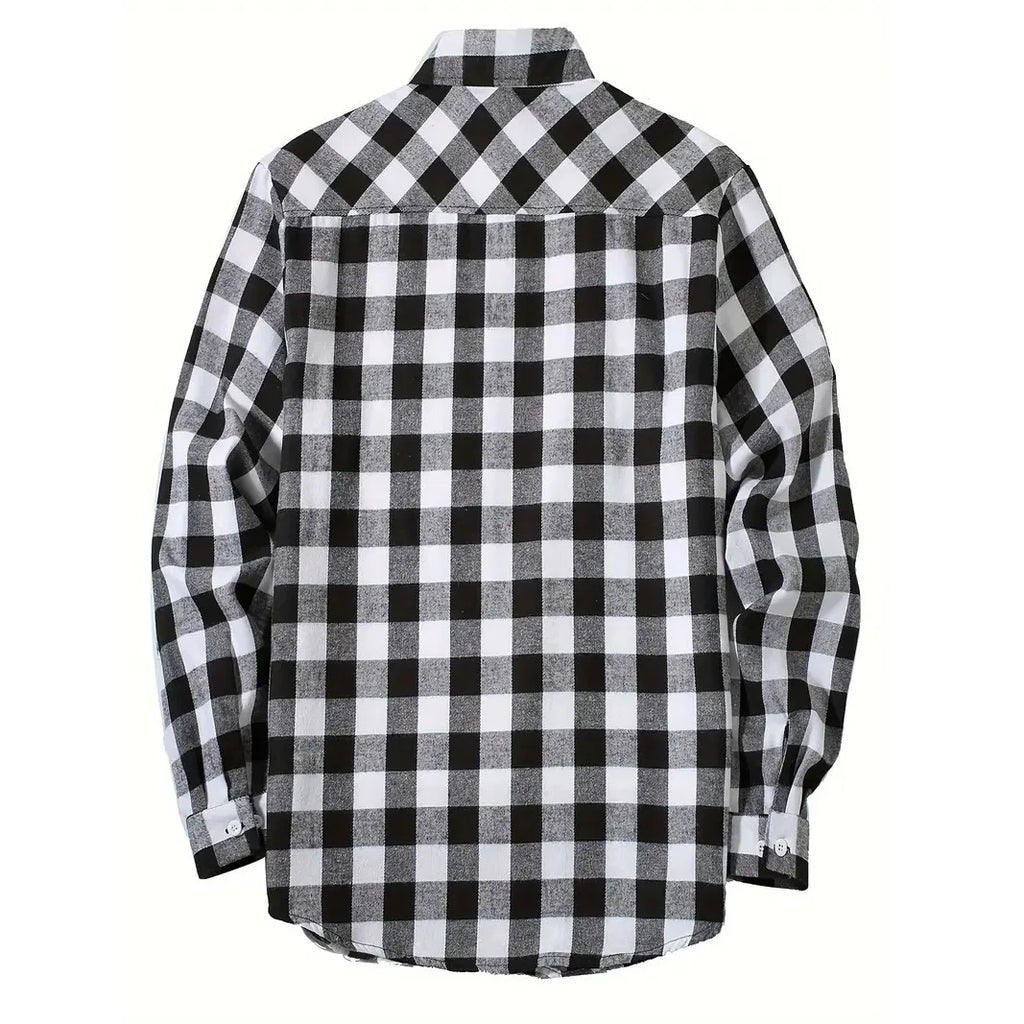 Camisa Franela Cuadros Hombre Manga Larga