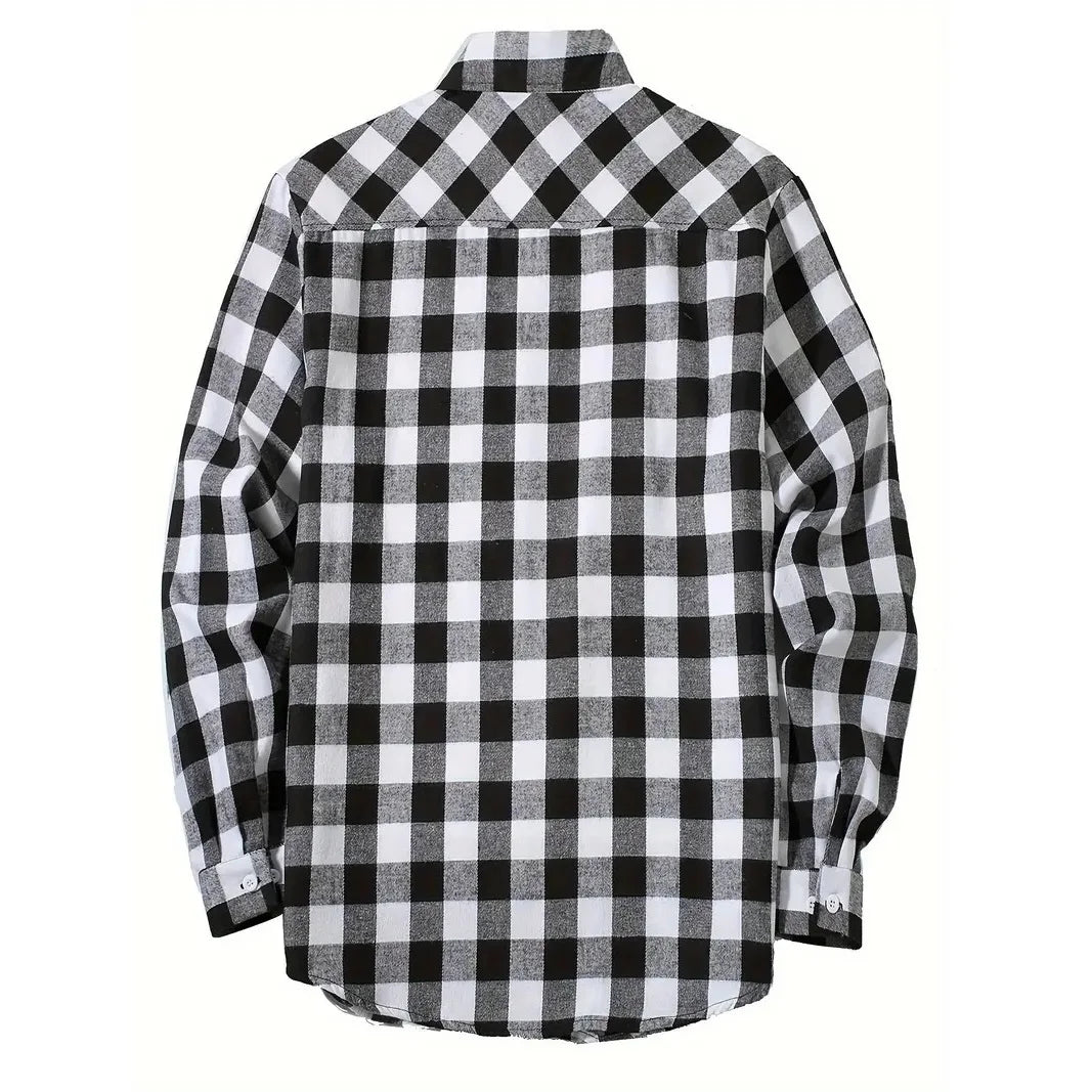 Camisa Franela Cuadros Hombre Manga Larga