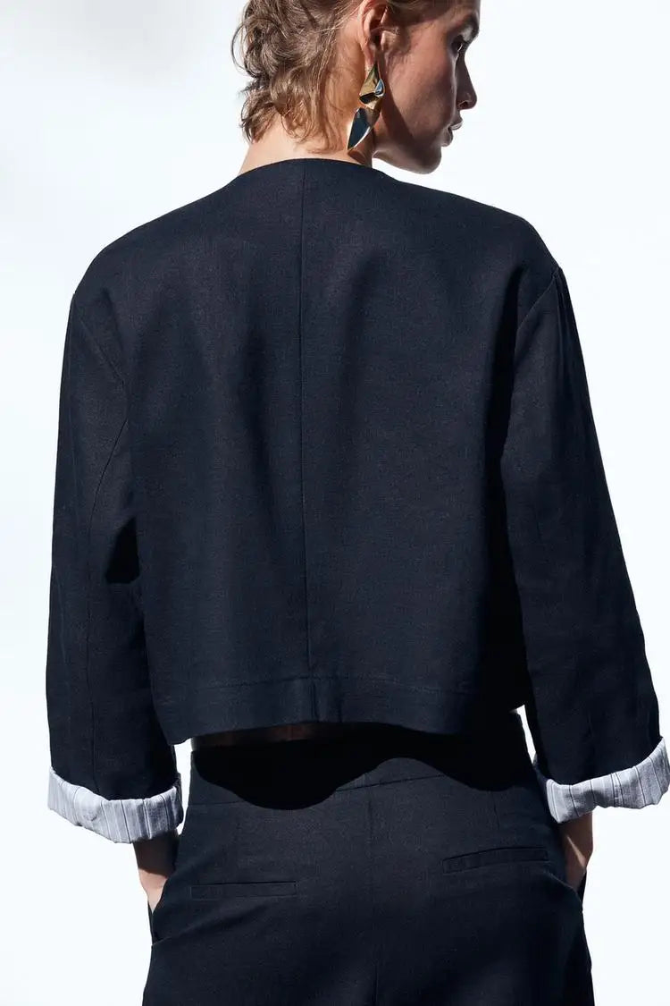 Conjunto Chaqueta Lino Pantalones Casual