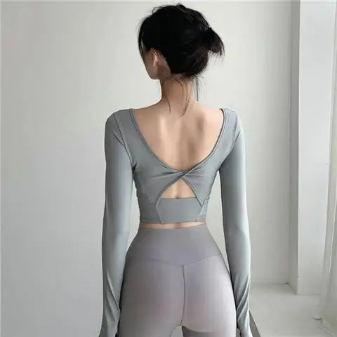 Top Deportivo Yoga Manga Larga Ajustado
