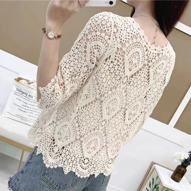 Blusa Manga Larga Cuello V Elegante