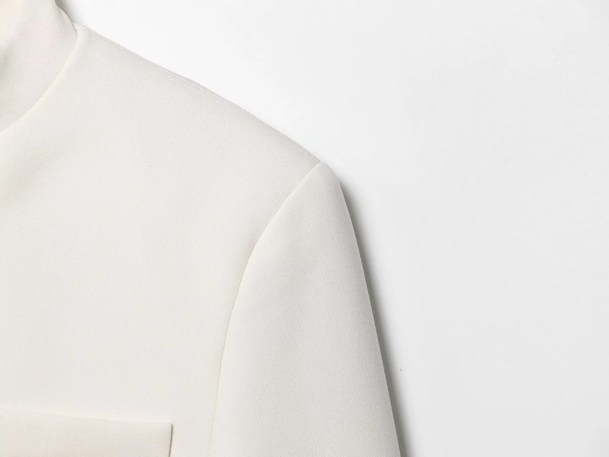 Blazer Blanco Profesional - Chaqueta Mujer Cuello Mao Corta