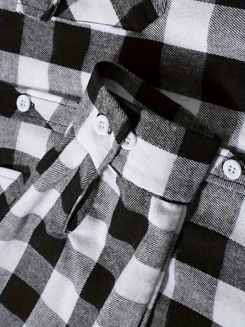 Camisa Franela Cuadros Hombre Manga Larga