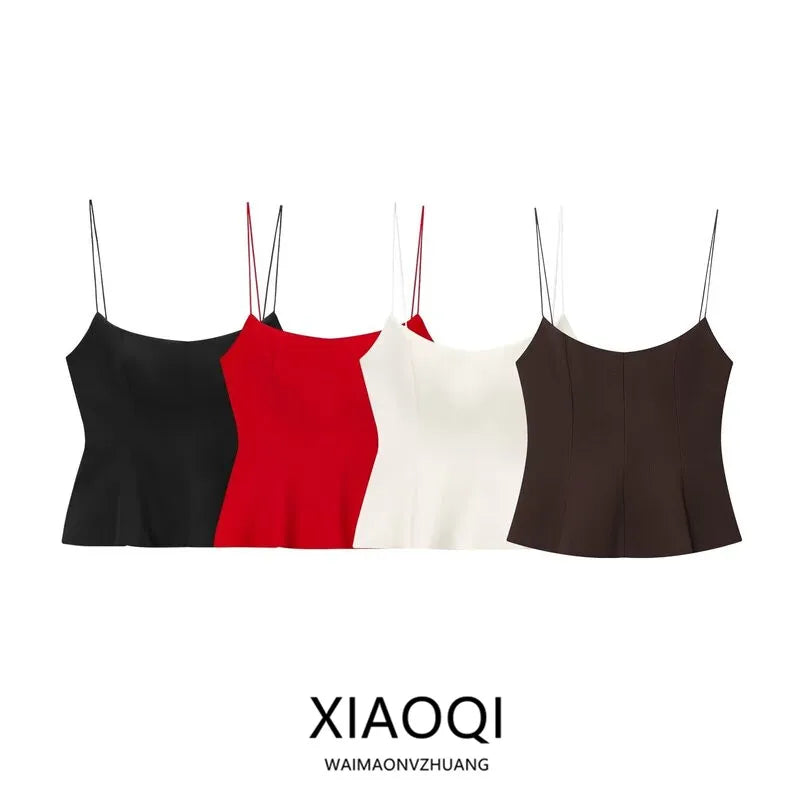 Top Corto Sin Espalda Elástico Ajustado